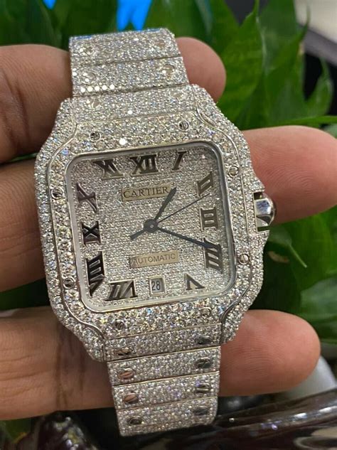 cartier diamond watch price|cartier men's watch with diamonds.